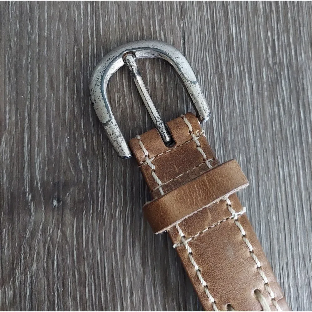 Vintage Eddie Bauer Patchwork Leather Belt Large